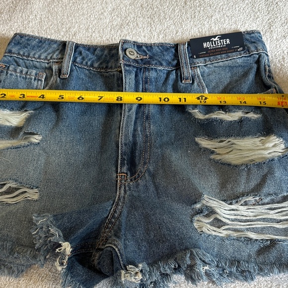 Hollister Blue Ripped Denim Shorts - Picture 8 of 8